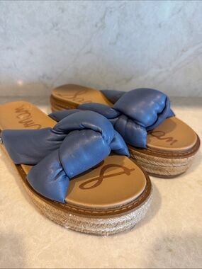 Sam Edelman Blue Puffer Kory Platform Espadrille Sandals